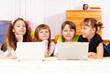 Four elementary aged girls