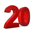Photo : Chiffre 20 3d rouge