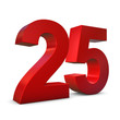 Photo : Chiffre 25 3d rouge
