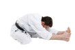 Karate, man in a kimono limberingup Karate, man in a kimono limberingup