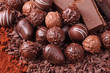 Group of chocolate close up