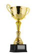 Trophy on white with path