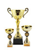 Three gold trophies