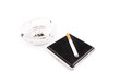 electric cigarette and a real cigarette concept