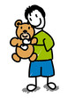 Enfant serrant son ourson dans ses bras