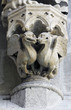 Twin birds detail in Amiens gothic cathedral