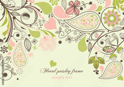 Vector: Floral paisley frame Floral paisley frame