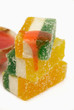 Three pieces of fruit fruit jellies with cooking
