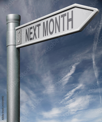 Illustration: Next month sign clipping path Next month sign clipping path