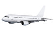 airplane on white with path