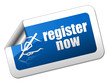 Illustration: Register now sticker Register now sticker