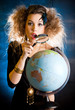 Woman with a globe