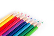 color pencils on white background