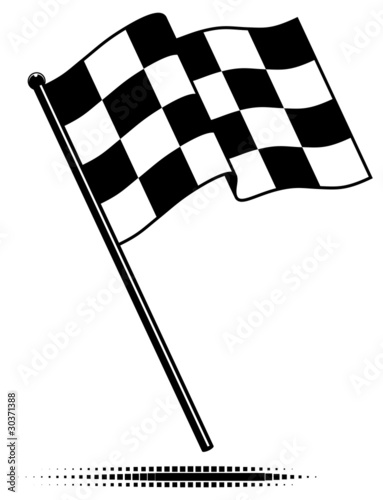 Vector: Vector checkered flag waving above the pole. No Gradients. Vector checkered flag waving above the pole. No Gradients.
