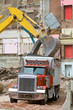 Front End Loader Dropping Materials Dump Truck Front End Loader Dropping Materials Dump Truck