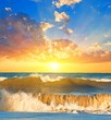 sunset on a sea by a storm sunset on a sea by a storm