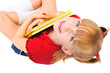 Little schoolgirl sitting with books Little schoolgirl sitting with books