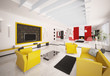Modern apartment interior 3d render Modern apartment interior 3d render