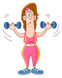 Woman lifting dumbbells