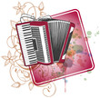 Accordion & floral calligraphy ornament