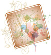 Floral calligraphy ornament - a stylized orchid & color paint