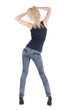 Young woman dancing. Rear view. Young woman dancing. Rear view.