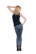 Young woman dancing. Rear view. Young woman dancing. Rear view.