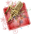 Professional Microphone & Floral calligraphy red background Professional Microphone & Floral calligraphy red background