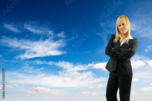 Photo: Business woman blue sky Business woman blue sky