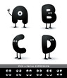 Funny alphabet. Easy to edit. Make your own funny word.