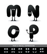 Funny alphabet. Easy to edit. Make your own funny word.