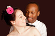 Attractive young couple, she with flowers in her hair