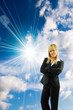 Business woman in sunshine