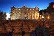 Vatican Museum in Basilica of St. Peter and rows of gray chairs Vatican Museum in Basilica of St. Peter and rows of gray chairs