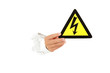 Danger of electric shock, hand.