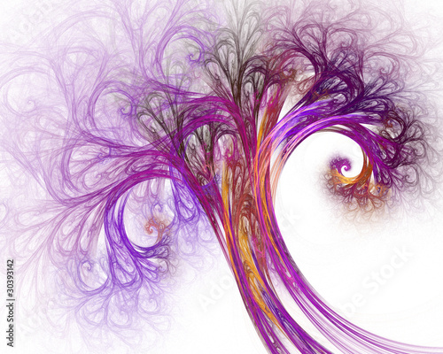 Nowoczesny obraz na płótnie Abstract fractal tree on white background