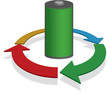 Battery and arrows diagram Battery and arrows diagram
