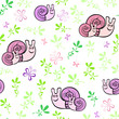 Seamless pattern with little snails and butterflies Seamless pattern with little snails and butterflies