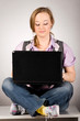 office woman with laptop