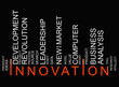 colorful INNOVATION text barcode, vector