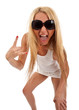 Photo: attractive casual woman screaming attractive casual woman screaming