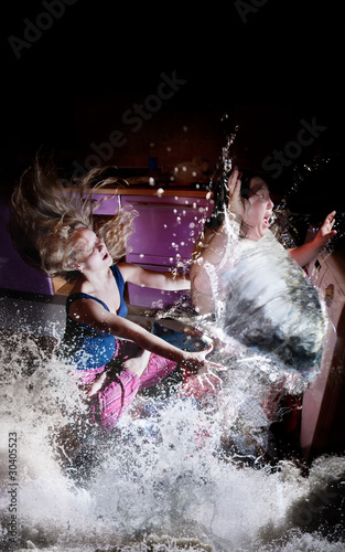 Photo: Asian man is suck in washing machine Asian man is suck in washing machine