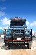 aged grunge old truck under  blue sky
