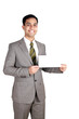 Indian business man holding a name card.
