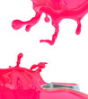 pink paint splashes