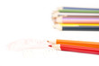 Children drawing with colored pencils Children drawing with colored pencils