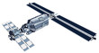 Telecommunication Satellite flying with solar panels