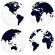 Earth globes detailed illustration