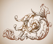 antique floral element