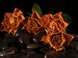Withered roses on small stones